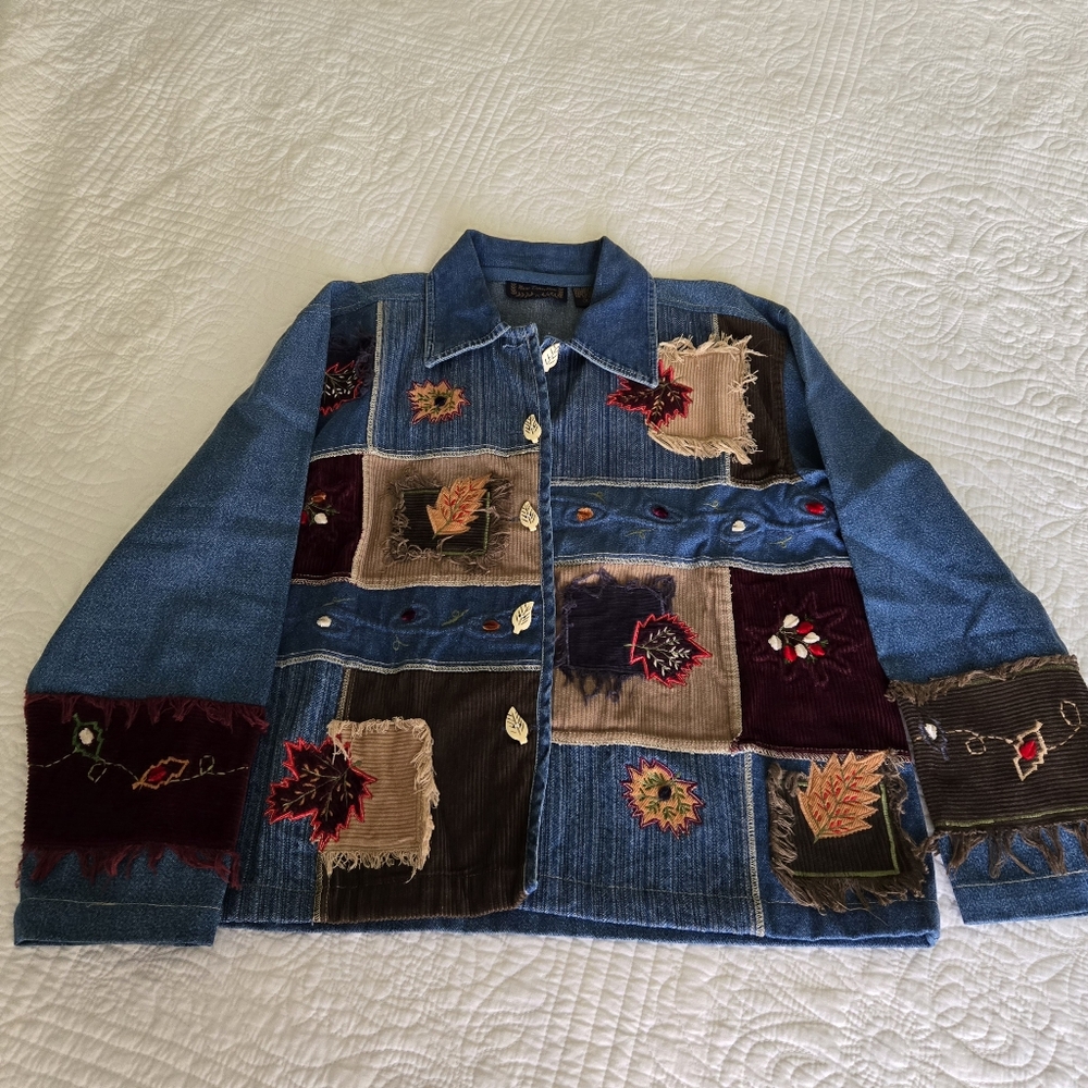 Fall Patchwork Denim Jacket - Picture 2 of 10